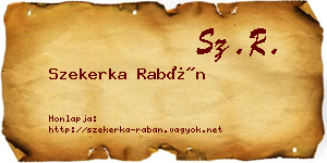Szekerka Rabán névjegykártya